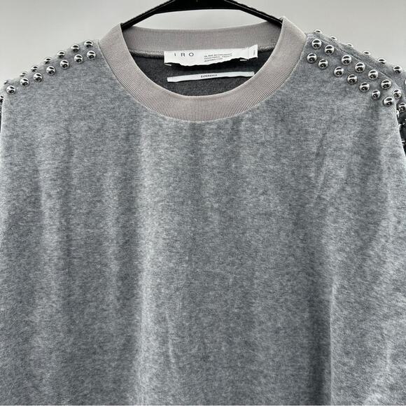 IRO Heathen Studded Heather Gray Long Sleeve Sweatshirt‎ Size S - Picture 4 of 10